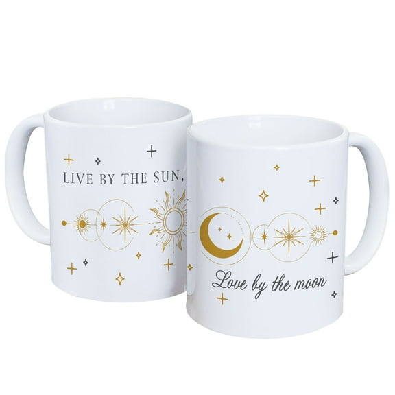 GiftsForYouNow Celestial Mug – “Live by the Sun, Love by the Moon” Sun & Moon Design
