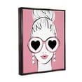 thumbnail image 4 of Stupell Industries Fashionable Woman Heart Sunglasses Pink Glam Drawing Graphic Art Luster Gray Floating Framed Canvas Print Wall Art, Design by Martina Pavlova, 4 of 5