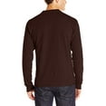 thumbnail image 2 of Hanes Mens Beefy-T Long-Sleeve Henley, XL, Dark Truffle, 2 of 2