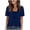 Dark Blue, variant on Blouses for Women Square Neck Short Sleeve Summer Fashion Womens Tshirts Solid Color