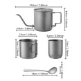 thumbnail image 3 of Bouilloire de Camping en Titane / Bec de 420ml / Théière Portable Légère pour Extérieur / Poignée Pliable Rapide / Résistant à la Rouille / pour Randonnée Pique-Niques, 3 of 9