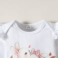 thumbnail image 6 of Bjutir Cute Toddler Baby Bodysuits Set Girls Long Sleeve Easter Rabbit Prints Romper Bodysuit Bell Bottoms Pants Outfits For 9 Months, 6 of 6