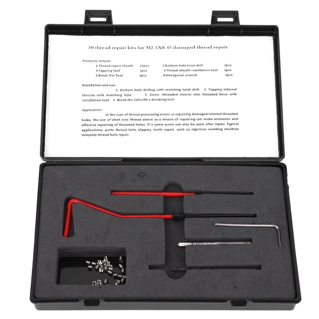 Oubit Kit de Réparation de Filetage, 30 Pcs Filetage de Réparation Outil de Réparation Filetage Insert Kit Artisanat Supérieur