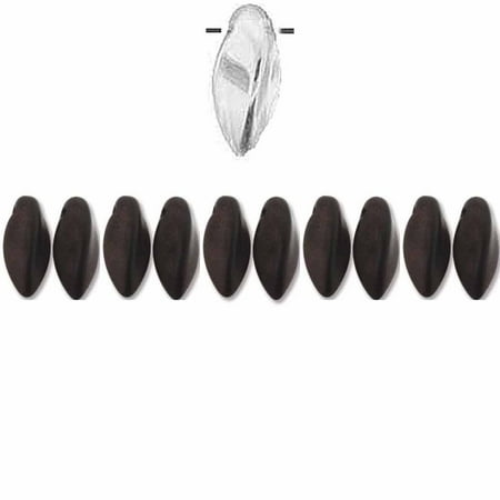 Jet Twist - Jet Matte Vega Czech Glass Twist, Loose Beads, 6x12mm Apprx 25 bead loose strand