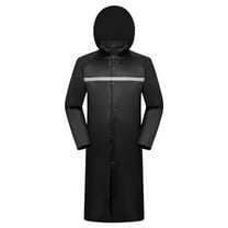 TFEOQRY Trench Coat Raincoat for Men Long Button Zipper Pocket Hooded Raincoat Cardigan Outdoor Hiking Windbreaker/Raincoat Black