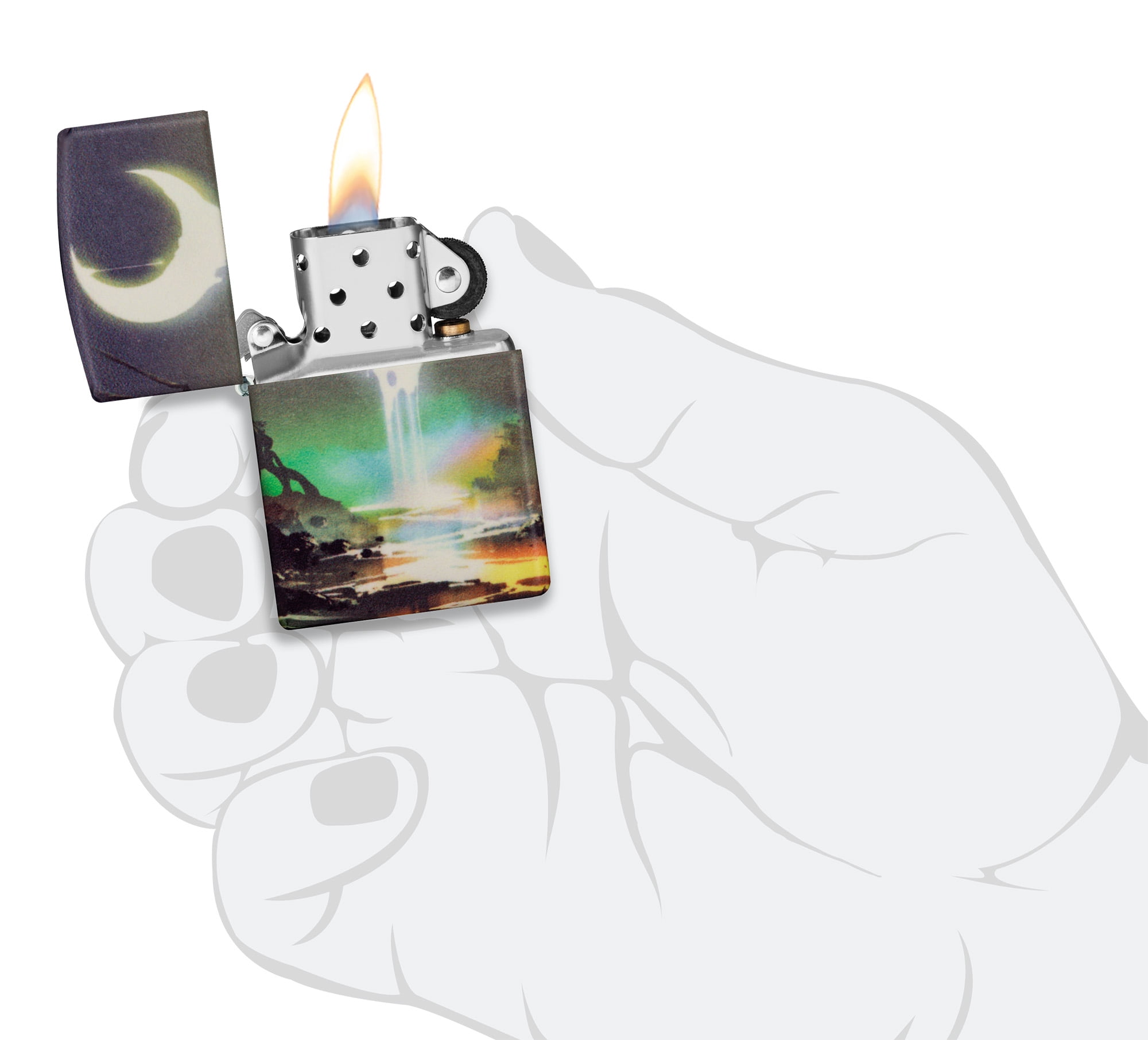 Zippo Moon Dream Design 540 Color Glow in the Dark Pocket Lighter