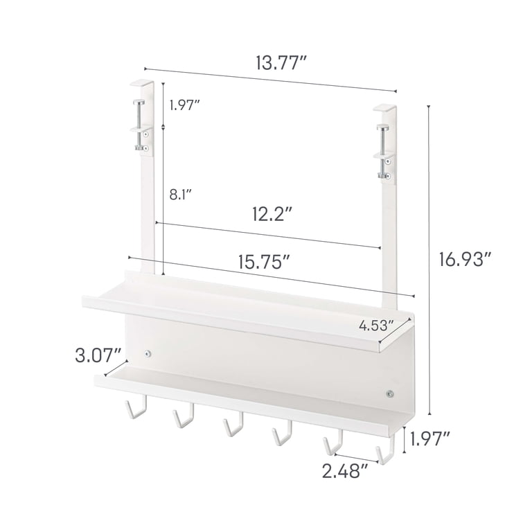 Nakabayashi Desk Turner Rolling Storage Rack - Under Desk Wagon, Adjustable Shelf, 500x276x600mm, 33 Lb Capacity