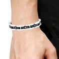 thumbnail image 2 of Arista Cubic Zirconia Diamonds Men's Bracelet in Black Plated Stainless Steel, 8.5", 2 of 3