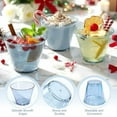thumbnail image 2 of 50 Pack Plastic Cups 9 oz Blue Clear Plastic Cups for Cocktail Fancy Disposable Cup for Party Stemless Wine Glasses for Wedding Thanksgiving Christmas Party Graduation, 2 of 7