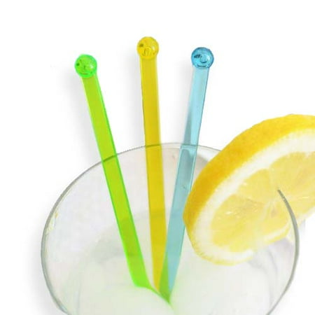 Waiters Tools Drink Sticks - 18 Bulb Ball Cocktail Drink Stir Swizzle Sticks Picks Party Decoration Rainbow Bar Ware