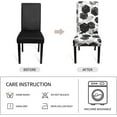 thumbnail image 5 of Dining Room Chair Covers Set of 6, Soft Stretch Kitchen Chair Covers Slipcover Protector, Removable Washable Geometric Parson Chair Covers 6 Pack, Black, 5 of 6