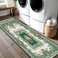 thumbnail image 3 of Green Red Floral Medallion Hallway Runner Rug, Vintage Rose Long Floor Mat, Non-Slip Washable Ornate Rug for Entryway Kitchen, 60x18in/5x1.5ft, 3 of 9