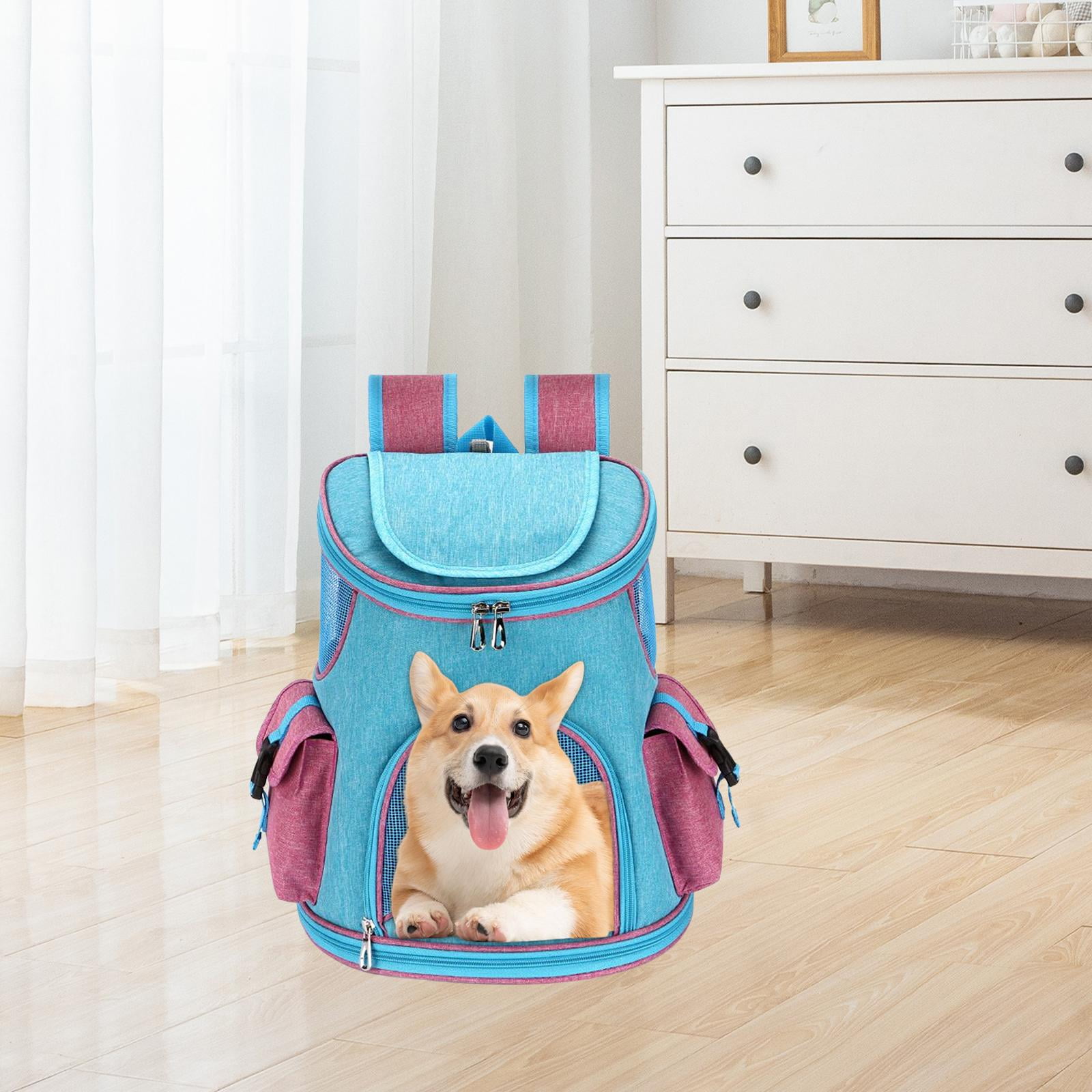 Fzaqwen Pet Carrier Backpack Adjustable Strap 2 Side Bags Carrying Bags Dog Carriers Pet Light Blue 6.6lb