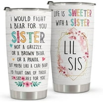 Macorner Sister Gifts From Sister - Stainless Steel Tumbler 20oz Gifts for Women - Unique Gift For Sister Soul Sister From Sister - Gift For Best Friend Women Big Sister Little Sister Birthday Gifts