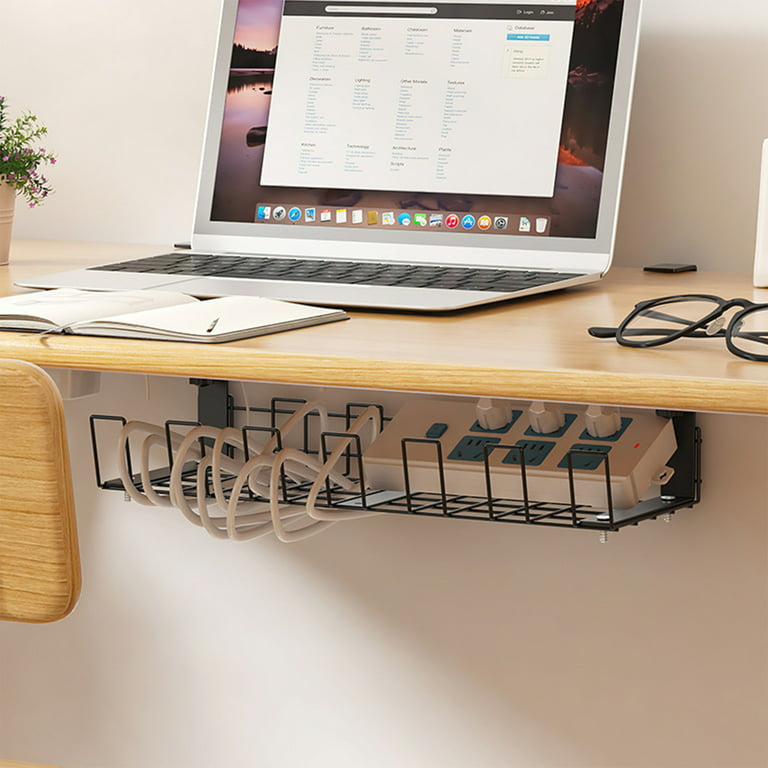 Standing desk setup with DIY cable management (cable net) : r/desksetup