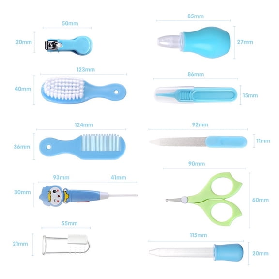PENGXIANG 10Pcs/Set Baby Health Care Kit,Portable Newborn Infant Nursery Set Kids Grooming Kit Baby Nail Clipper Brush Comb Cleaning Sets ,Baby Nail Scissors, Nail Clipper(Random color)5