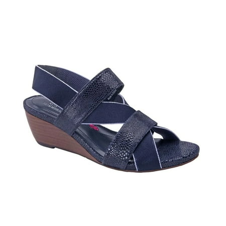 

ROS HOMMERSON WYNONA WOMEN S STRETCH FABRIC STRAPS SANDAL IN NAVY COMBO