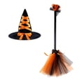 thumbnail image 1 of Sombrero de escoba de de Halloween Sombrero puntiagudo de Accesorios de decoración para niños Novedad Palo de escoba de para niños Naranja, 1 of 7
