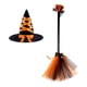 thumbnail image 1 of Escoba de bruja de Halloween, sombrero de bruja, sombrero puntiagudo de bruja, accesorios de disfraz para niños y niñas Naranja, 1 of 7