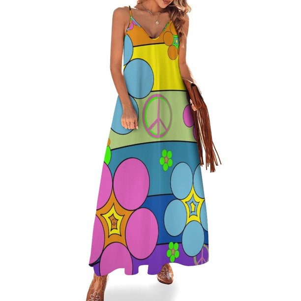 Nuevo vestido sin mangas Flower Power, vestido de fiesta para mujer, elegante vestido de lujo, vestidos elegantes de tallas grandes, vestido de playa