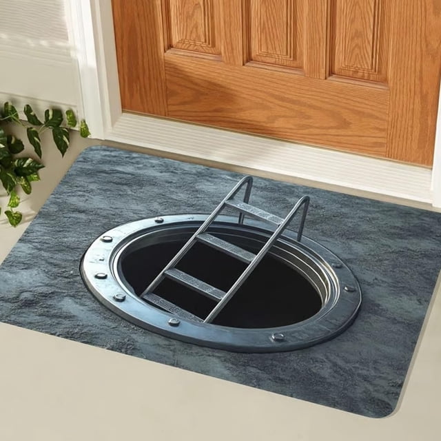 3D Optical Illusion Doormat - Endless Abyss Pattern, Non-Slip & Water-Absorbent Floor Mat for Indoor/Outdoor Home Decor