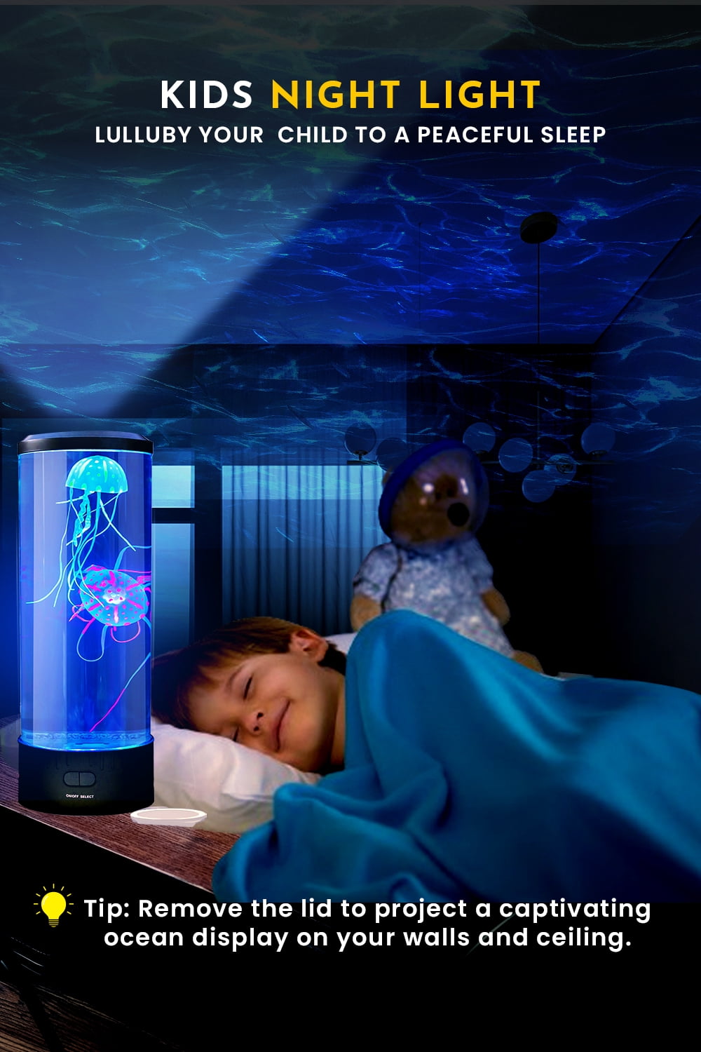 Brewish Jellyfish Lamp with 20W Bluetooth Speaker, 16 Color Changing Mode Aquarium Night Light, Sensory Lights for Autistic Children