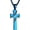 Blue, variant on Baseball Cross Pendant, I CAN DO ALL THINGS STRENGTH Bible Verse Stainless Steel Necklace