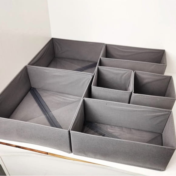Organizador de cajones para ropa, paquete de 12 organizadores de cajones para cómoda, organizadores de armario y separadores de almacenamiento para ropa, ropa interior y calcetines (GRIS)