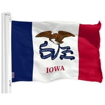 G128 - Iowa State Flag 3x5 ft Printed Brass Grommets 150D Quality Polyester Flag Indoor/Outdoor - Much Thicker and More Durable Than 100D and 75D Polyester