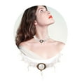 thumbnail image 2 of Dentelle Choker Mode Vintage Réglable Large Dentelle Gothique Collier Tatouage Choker, 2 of 10