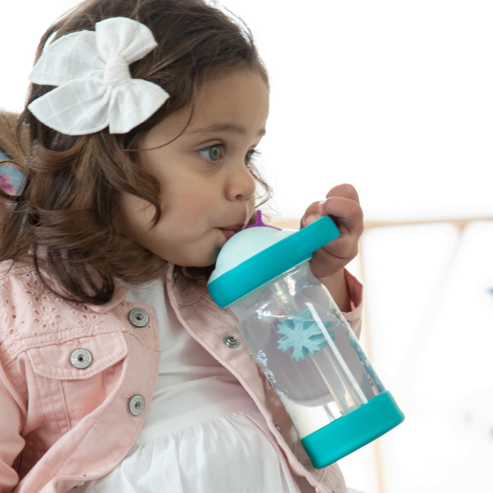 (2 pack) The First Years Disney Frozen Sip & See™ Toddler Water Bottle with Floating Charm, 12 Oz