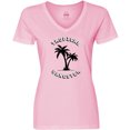 thumbnail image 3 of Inktastic Tropical Gangster with Palms Distressed Women's V-Neck T-Shirt, 3 of 5