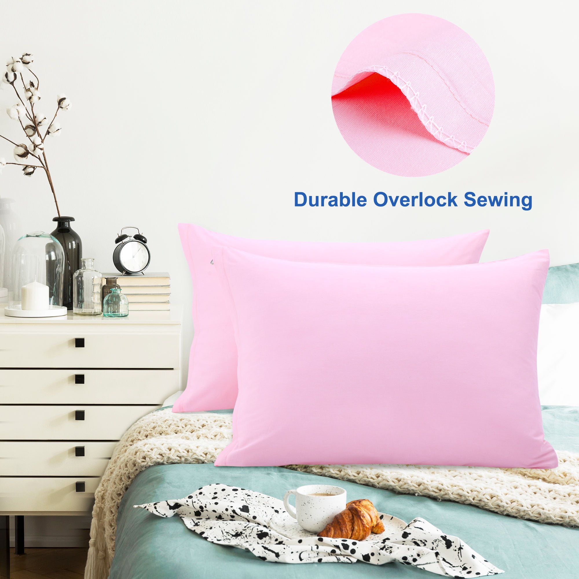 Shunjie.Home 100% Egyptian Cotton Standard Pillow Protectors Set