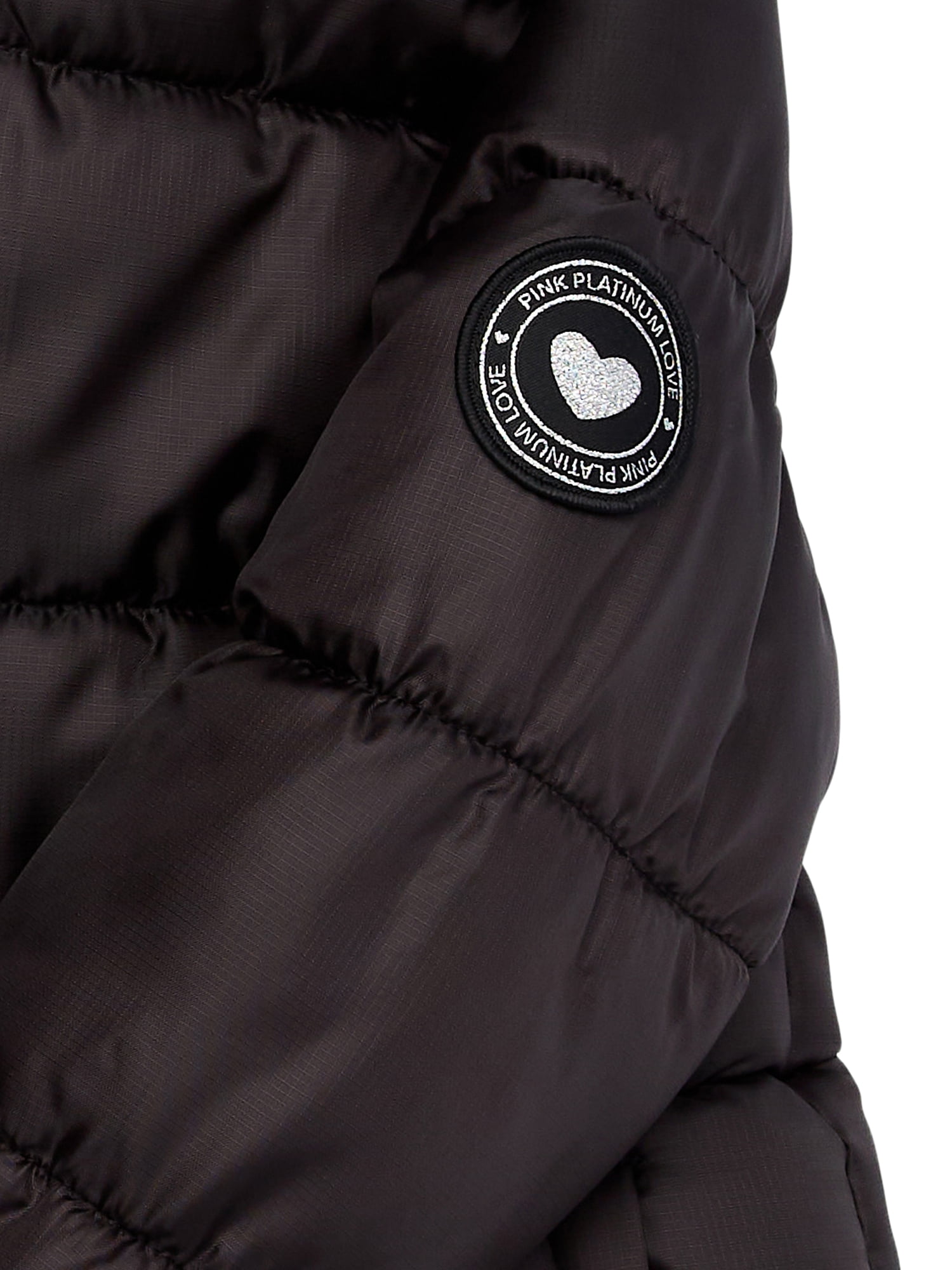 Pink Platinum Girls Hooded Ripstop Winter Puffer Coat, Sizes 4-16