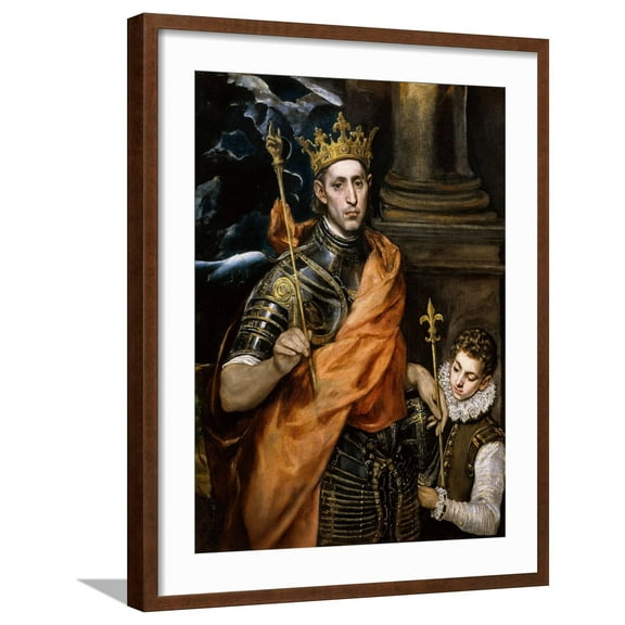 Art.com Saint Louis King of France Giclee Print by El Greco, Brown Frame Wall Art, 23" x 29"