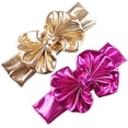 thumbnail image 6 of Anvazise Baby Girls Kids Gilding Big Bow Hairband Headband Turban Stretch Knot Head Wrap Golden, 6 of 13