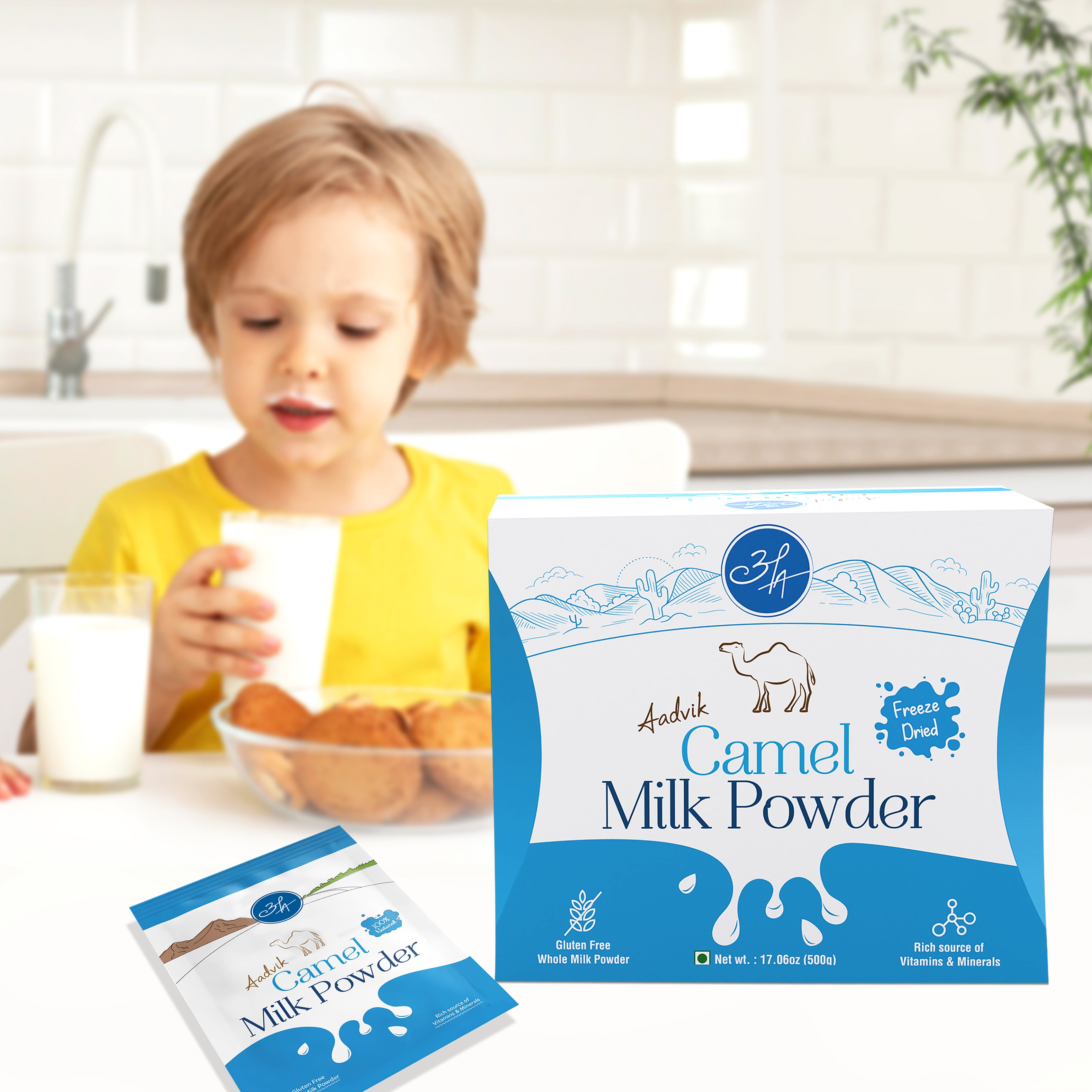 Aadvik Camel Milk Powder I Freeze Dried | 17.68 Oz | 0.707 Oz x 25 Sachets (20x25)