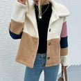 thumbnail image 2 of Fesfesfes Sexy Fashion Women Flannel Coat Patchwork Winter Lengthened Plush Long Sleeve Outwear On Sale, 2 of 6