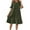 Olive Green, variant on Odeerbi Cotton Linen Dress for Women Fashion Summer Casual Round Neck Solid Color Short Sleeve Dress Olive Green