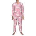 thumbnail image 3 of Kdxio Pink Flamingo Men’s Pajama Set Pajamas For Men 2 Piece PJ Set with Men Pajama Pants and Long Sleeve T-Shirt Lounge Set-Small, 3 of 7