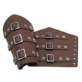thumbnail image 4 of Brazales medievales antiguos, 2 uds., correa ajustable, brazaletes de tiro con arco, pulsera de caballeros Marron oscuro jinwen Brazales de brazo, 4 of 6
