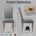 thumbnail image 5 of Snugway Dining Chair Grey Upholstered Parson Chair with Nailhead Trim, Set of 6, 5 of 9