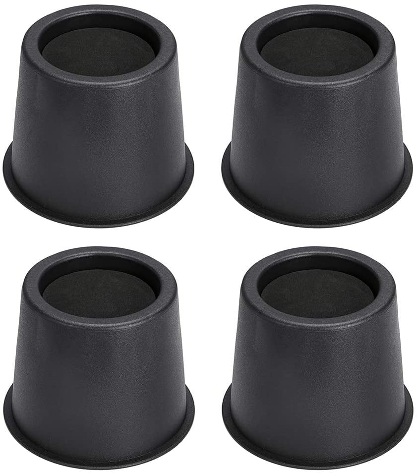 4PCS Add 4 inch Height Black Round Bed Risers Heavy Duty Sofa Risers Chair Lifts 