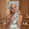 thumbnail image 4 of Sage Green Towel Set of 3, Soft Microfiber Bath Towels, Hand Towel, Washcloths, Modern Abstract Grey Striped Art Quick-Dry Absorbent Towels for Bathroom Kitchen Hotel Beach Gym Spa, 4 of 9