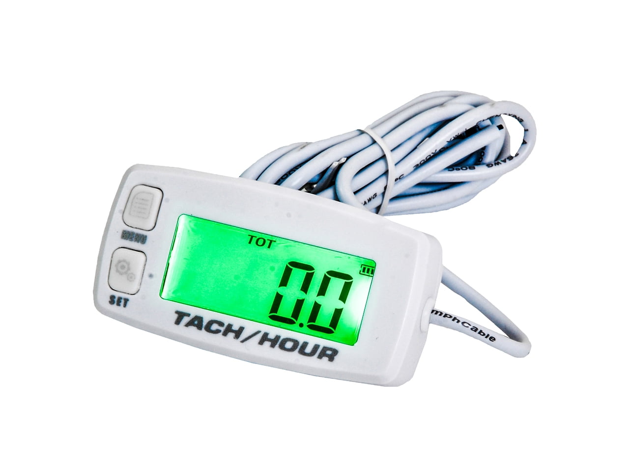 TUFF Tach/Hour Meter for Trucks Cars Motorcycles Scooters ATVS Go-carts Snowmobiles Backlit RPM Gage with Memory Save Universal for All Gas Engines 