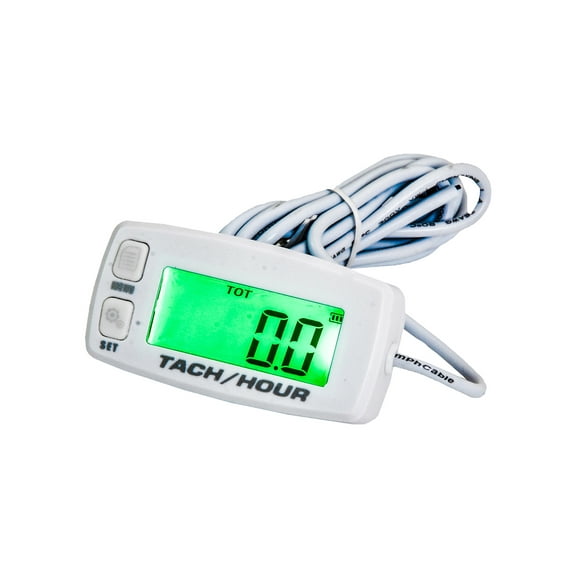 Marine Tach Hour Meter OZ-USA? tachometer RPM display motorcycle atv dirtbike buggy outboard cr White