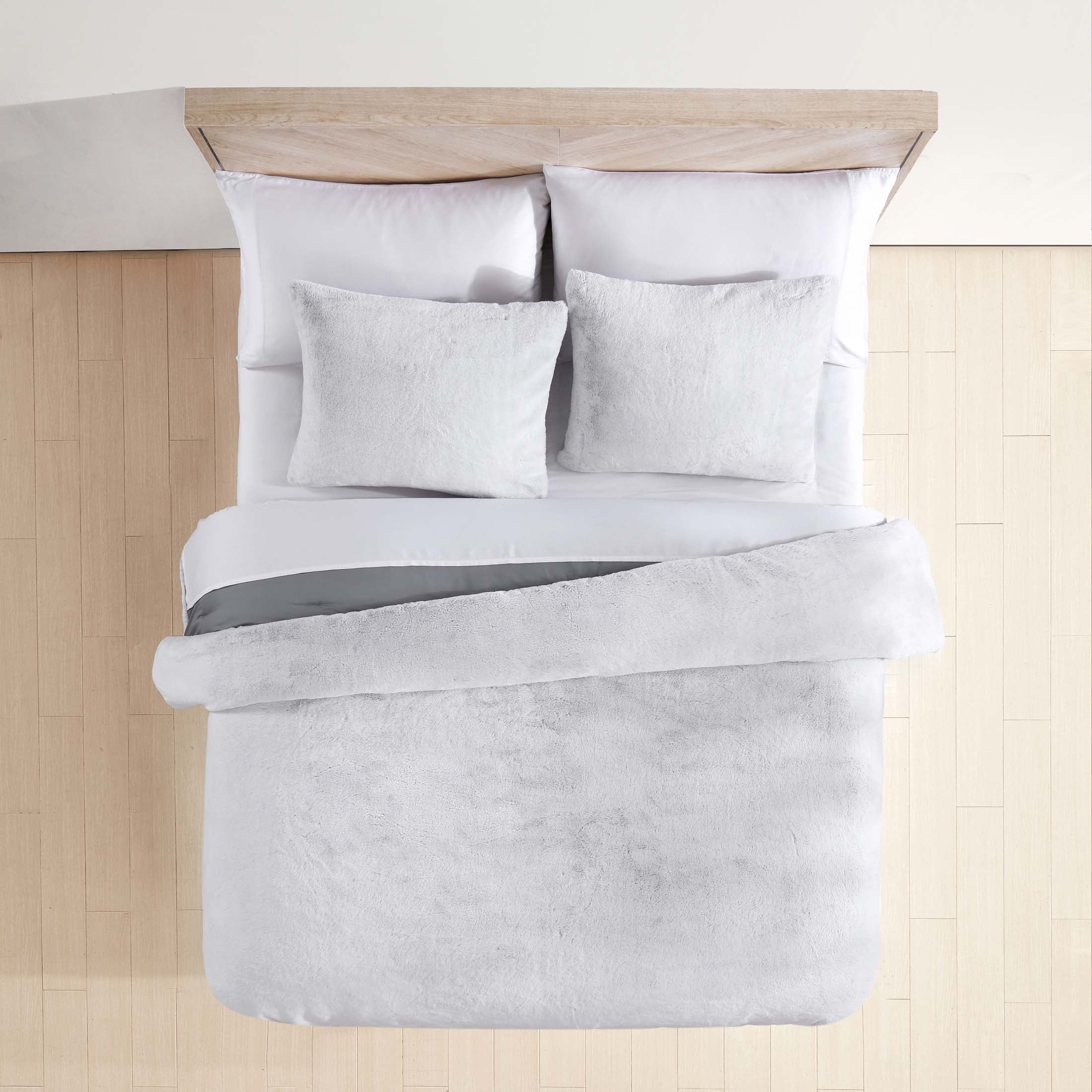 Brentfords Plain Grey Duvet Cover and Pillowcase Bedding Set Single Double King 