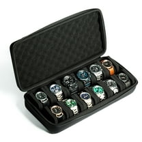 12 slots watch box, watch travel case, hard watch storage display organizer