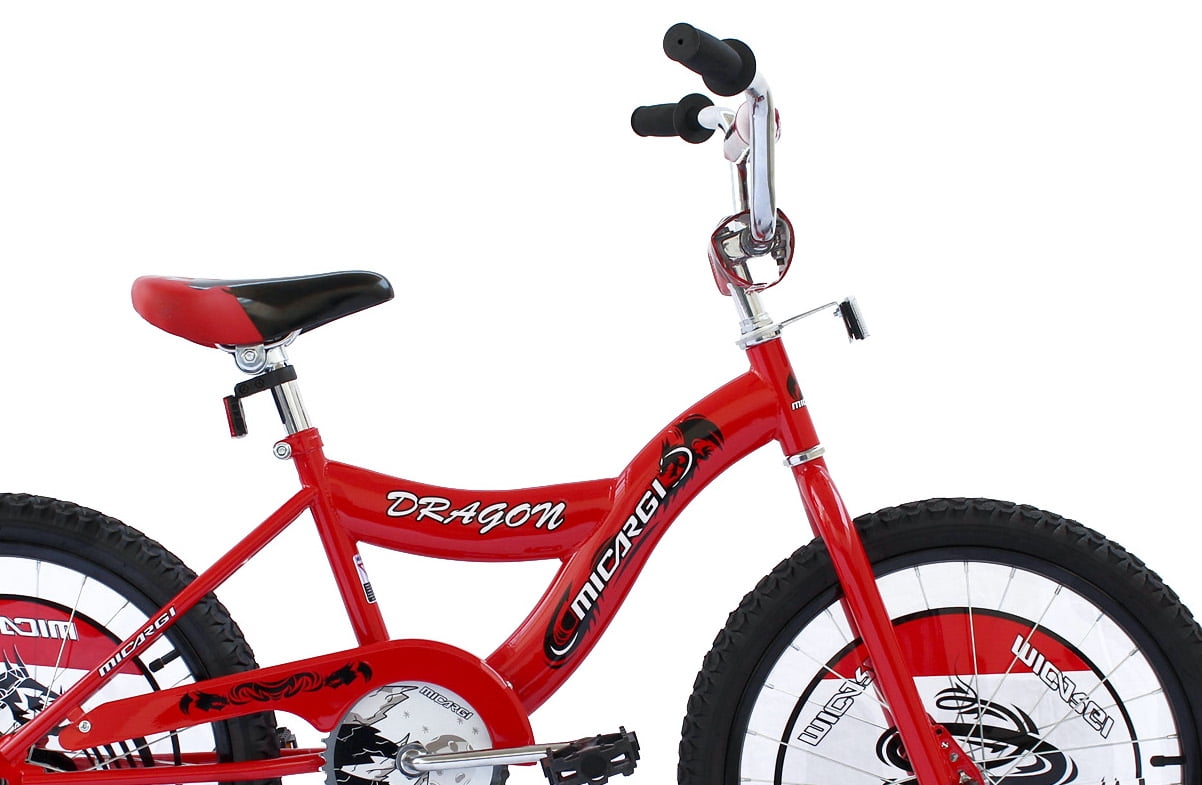 Wonder Wheels 20" BMX Boy's or Girl's S-Type Frame Coaster Brake One Piece Crank Chrome Rims Black Tire - Red