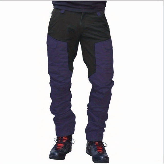 Long Pants Slim Fit Outdoor Sports Motorcycle Casual Multi Pocket Color Blocked Work Pants for Men